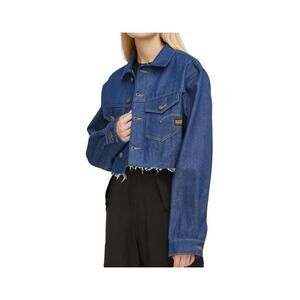 NWT G-Star RAW Frayed-Edge Cropped Denim Jacket Raw Denim Women’s Size Medium